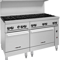 Vulcan - 60" Gas Restaurant Range with 10 Burners and 2 Standard Ovens - 60SS-10B