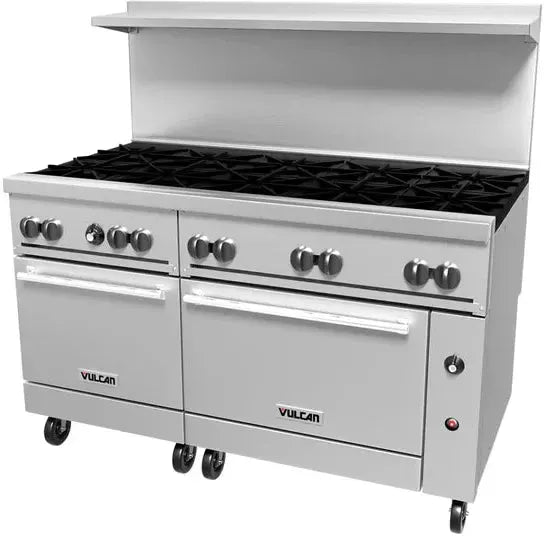 Vulcan - 60" Gas Restaurant Range with 10 Burners and 2 Standard Ovens - 60SS-10B