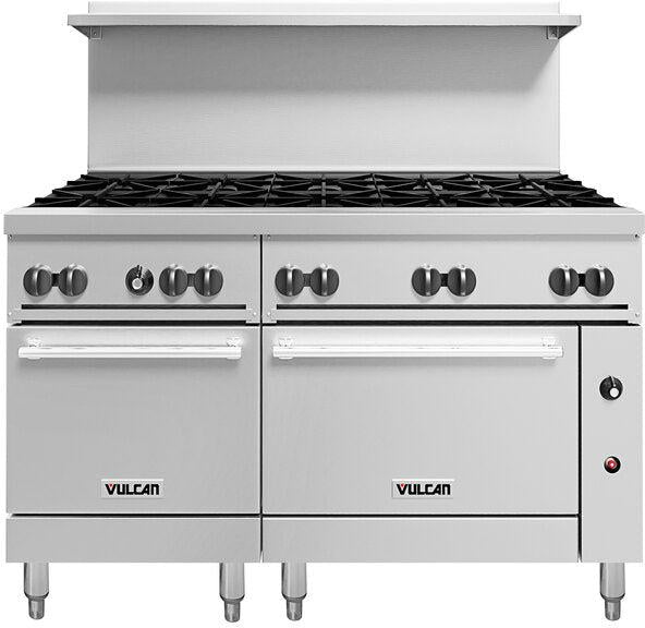 Vulcan - 60" Gas Restaurant Range with 10 Burners and 2 Standard Ovens - 60SS-10B