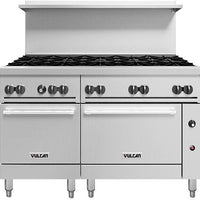 Vulcan - 60" Gas Restaurant Range with 10 Burners and 2 Standard Ovens - 60SS-10B