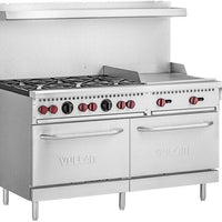 Vulcan - 60" Natural Gas Restaurant Range with 6 Burners and Griddle with Standard Oven - SX60F-6B24GN