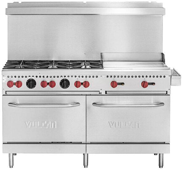 Vulcan - 60" Natural Gas Restaurant Range with 6 Burners and Griddle with Standard Oven - SX60F-6B24GN