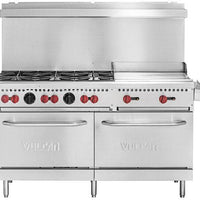 Vulcan - 60" Natural Gas Restaurant Range with 6 Burners and Griddle with Standard Oven - SX60F-6B24GN