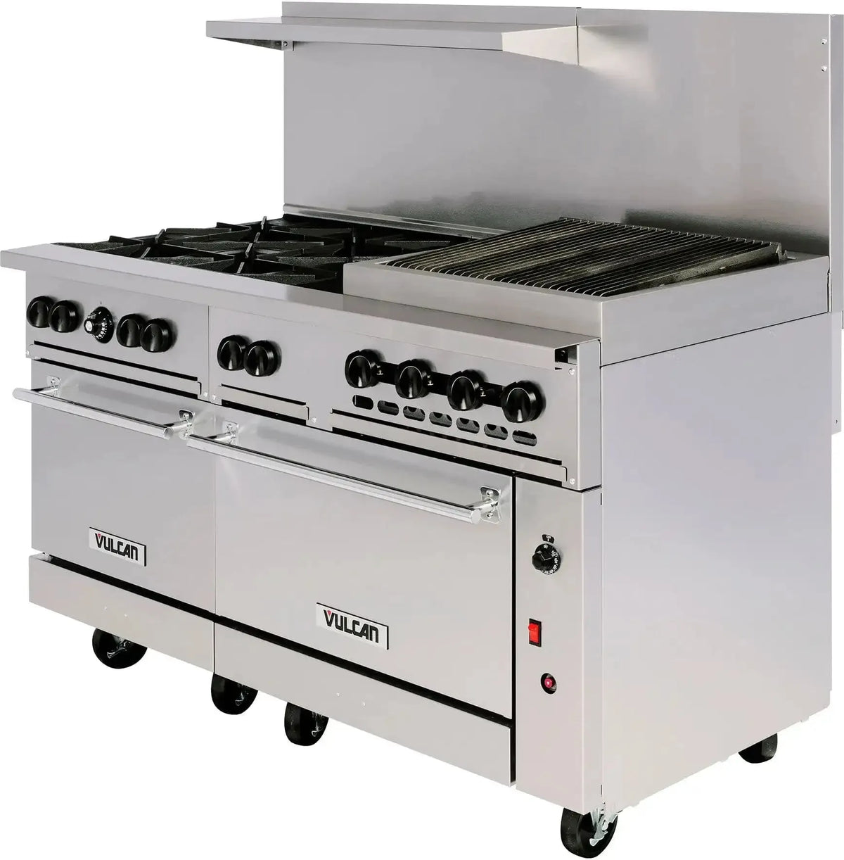Vulcan - 60" Range - 6 Burners with 24" Charbroiler with Standard & Convection Oven - Natural Gas - 60SC-6B24CBN