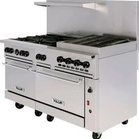 Vulcan - 60" Range - 6 Burners with 24" Charbroiler with Standard & Convection Oven - Natural Gas - 60SC-6B24CBN