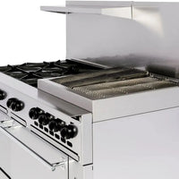 Vulcan - 60" Range - 6 Burners with 24" Charbroiler with Standard & Convection Oven - Natural Gas - 60SC-6B24CBN