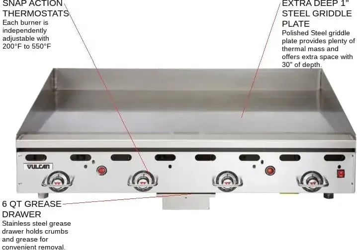 Vulcan - 60" x 30" Deep Heavy-Duty Gas Griddle with Thermostatic Controls - 960RX-30