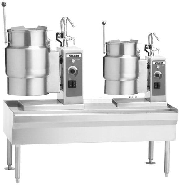 Vulcan - 64" Electric Kettle/Braising Table with 12-Gallon Braising Pan & 6-Gallon Kettle - VEKT64/B126