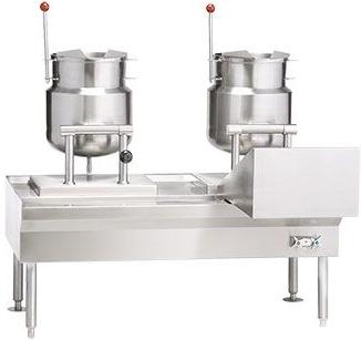 Vulcan - 64" Electric Kettle/Braising Table with 16-Gallon Braising Pan & 6-Gallon Kettle - VEKT64/B166