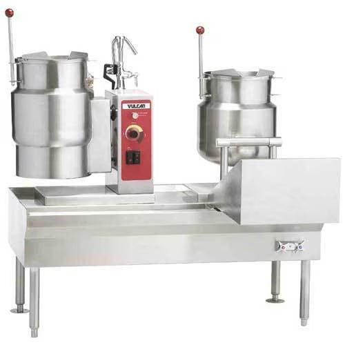 Vulcan - 64" Electric Kettle/Braising Table with 6-Gallon Kettle & 16-Gallon Braising Pan - VEKT64/6B16
