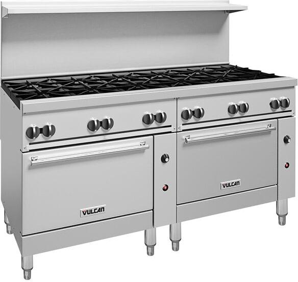 Vulcan - 72" Endurance Natural Gas Range with 2 Standard Ovens - 72SS-12BN