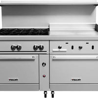 Vulcan - 72" Endurance Natural Gas Range with 6 Burners, 36" Thermostatic Griddle - 72RS-6B36GTN