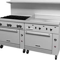 Vulcan - 72" Endurance Natural Gas Range with 6 Burners, 36" Thermostatic Griddle - 72RS-6B36GTN