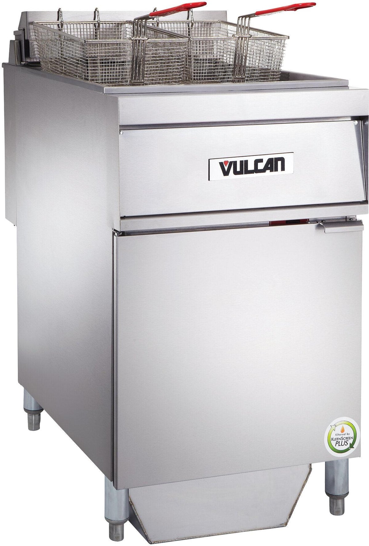 Vulcan - 85-90 lb Capacity Electric Floor Fryer, Analog Controls, KleenScreen Filtration - 1ER85AF