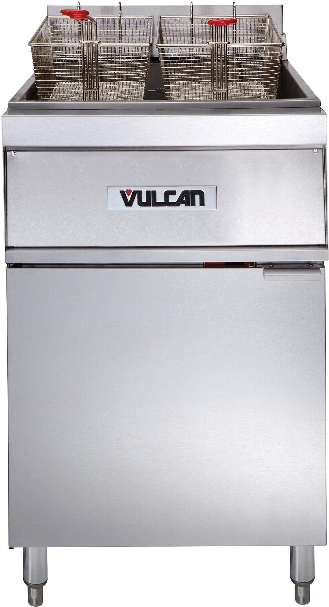 Vulcan - 85-90 lb Capacity Electric Floor Fryer, Analog Controls, No Filtration System - 1ER85A
