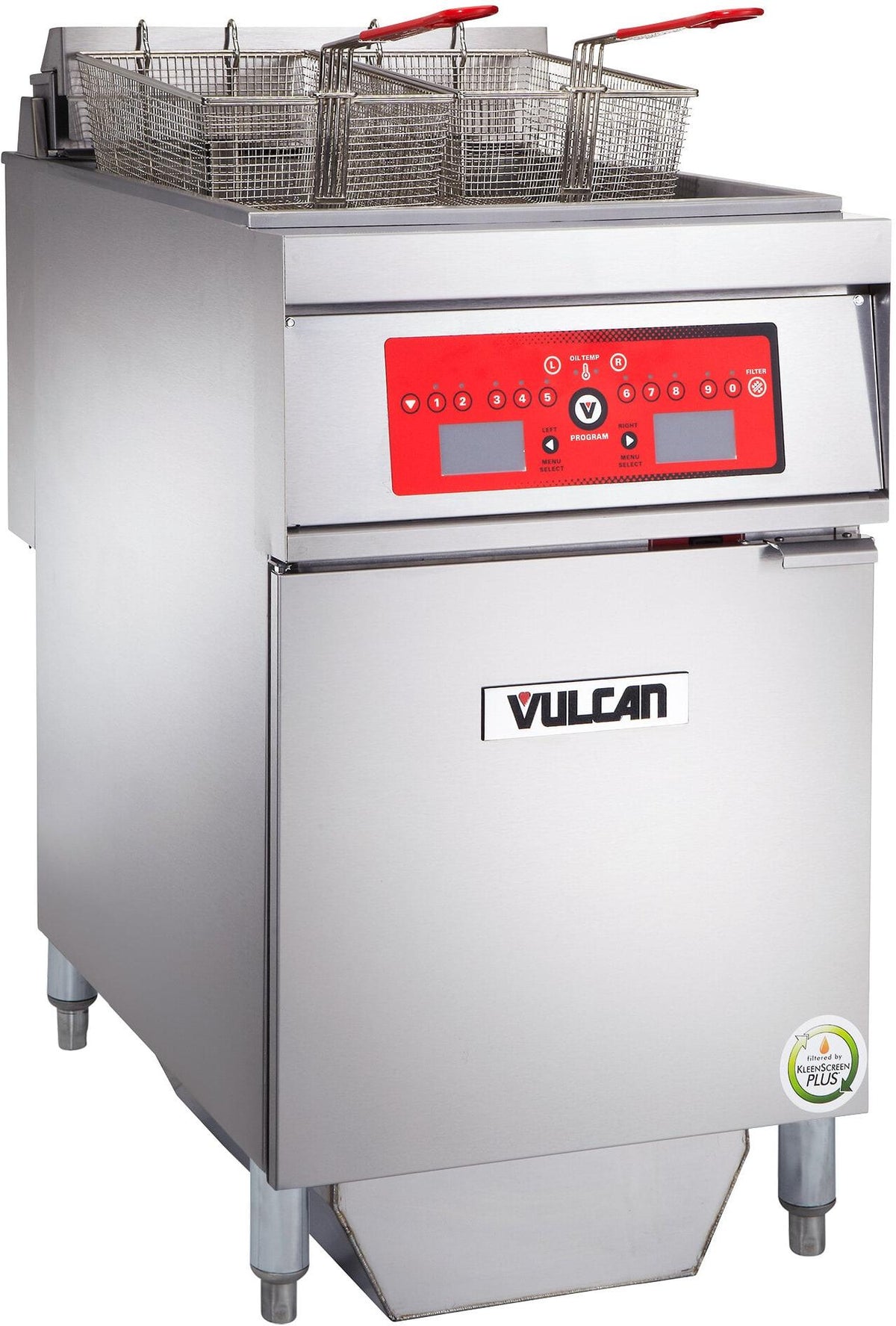 Vulcan - 85-90 lb Capacity Electric Floor Fryer, Computer Controls, KleenScreen Filtration - 1ER85CF