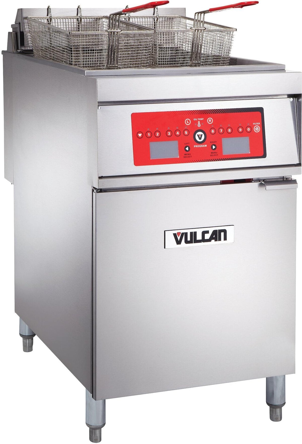 Vulcan - 85-90 lb Capacity Electric Floor Fryer, Computer Controls, No Filtration System - 1ER85C