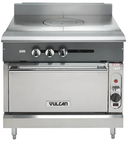 Vulcan - Commercial Range, 36" Wide with 36" French Top and Cabinet Base - V1FT36B