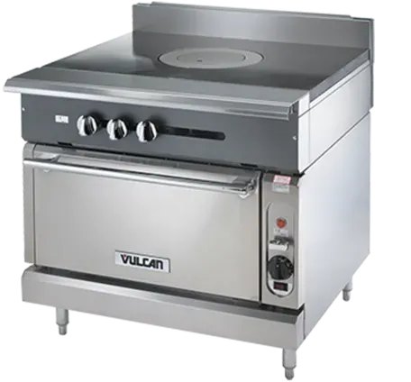 Vulcan - Commercial Range, 36" Wide with 36" French Top and Convection Oven - V1FT36C