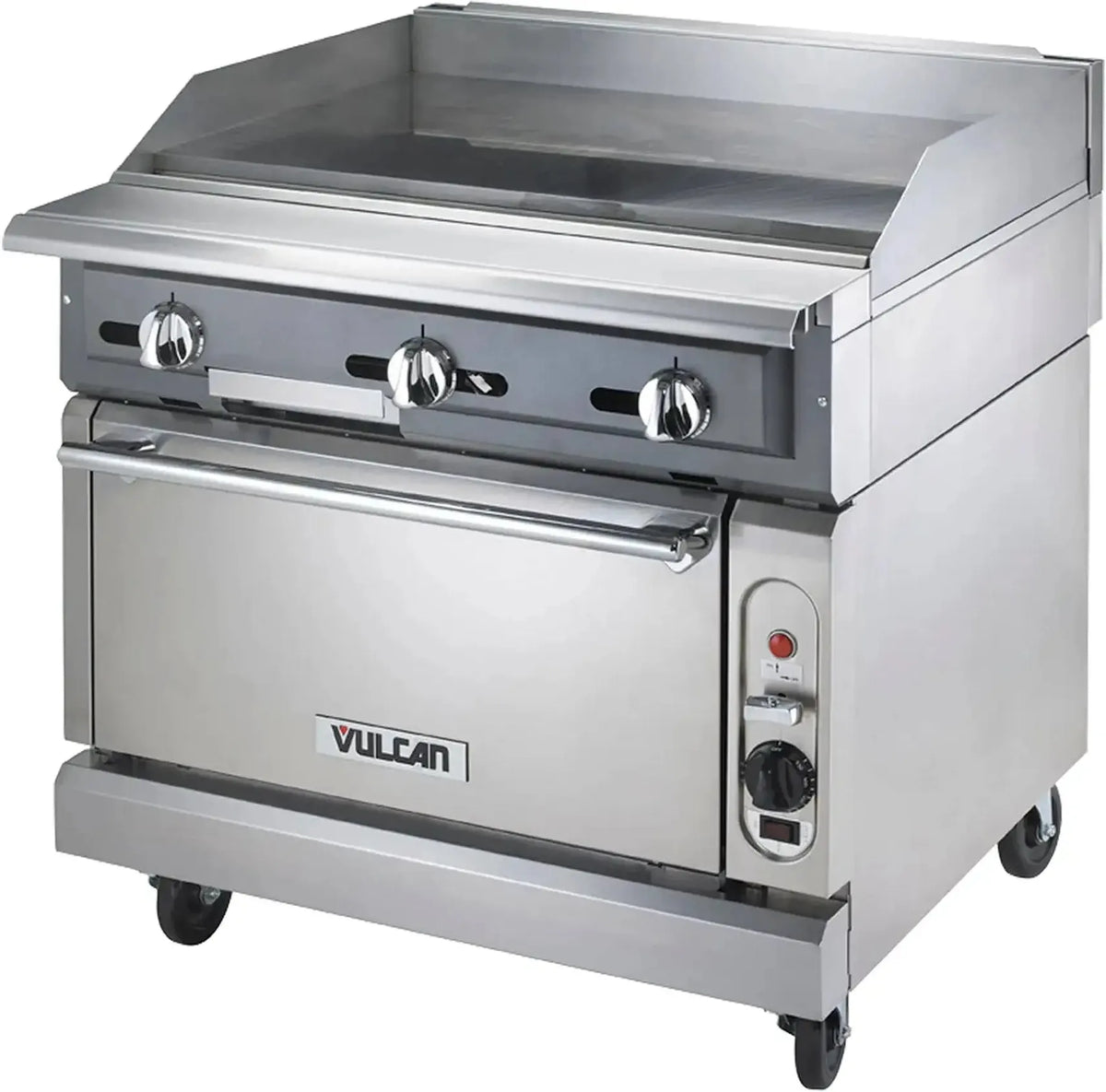 Vulcan - Commercial Range, 36" Wide with 36" Thermostatic Griddle and Standard Oven - VGMT36S