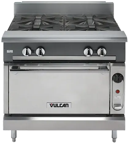 Vulcan - Commercial Range, 36" Wide with 4 Burners Burners and Convection Oven - V4B36C