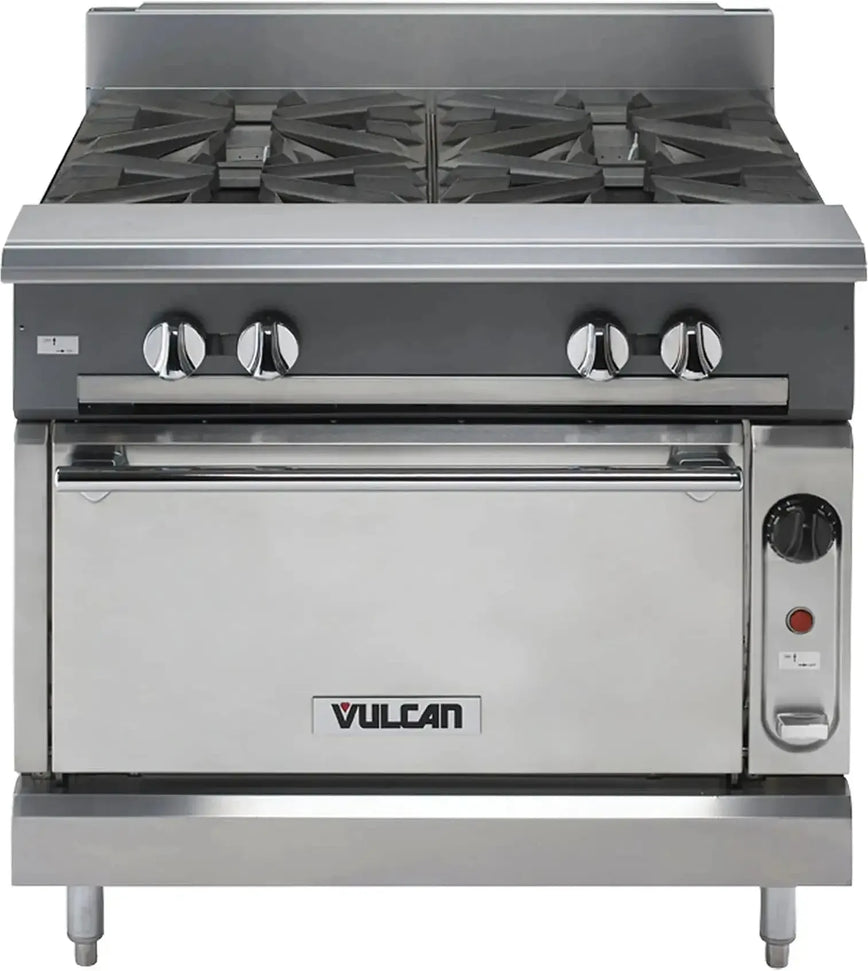 Vulcan - Commercial Range, 36" Wide with 4 Burners Burners and Standard Oven - V4B36S