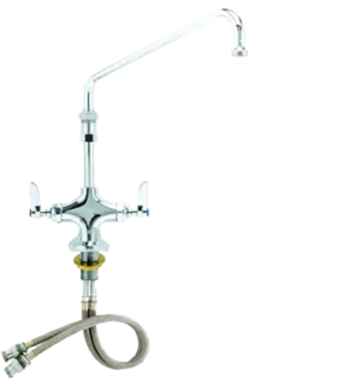 Vulcan - Double Pantry Deck Mount Faucet 12" Swivel Spout, Includes 4" and 12 " Riser - DBLTS 12NZL