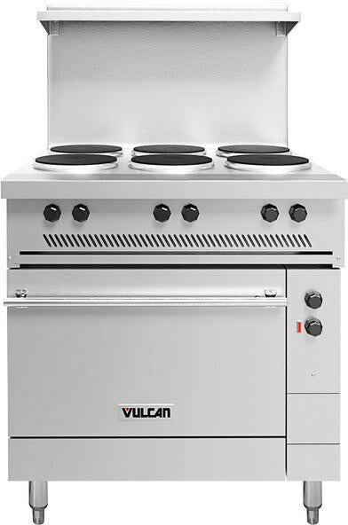 Vulcan - Endurance Series 208V 36" Electric Range with 6 French Plates and Oven Base - EV36S‐6FP208