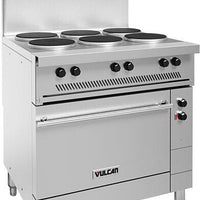 Vulcan - Endurance Series 208V 36" Electric Range with 6 French Plates and Oven Base - EV36S‐6FP208