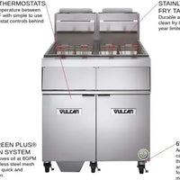 Vulcan - Hart Model 2 85-90 lb. Fryers Gas Floor Fryer with Millivolt T-Stat Controls and KleenScreen - 2GR85MF