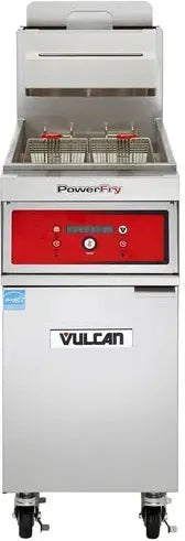 Vulcan - PowerFry3 51 - 90 lb. Gas Floor Model Full Pot Fryer with Solid State Controls for 85 lb Fryers - 1TR85AF