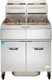 Vulcan - PowerFry5™ 2 45-50 lb. Fryers Gas Floor Fryer with Solid State Controls and KleenScreen PLUS® - 2VK45AF