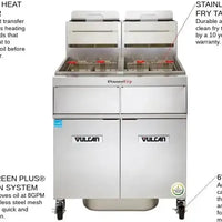 Vulcan - PowerFry5™ 3 65-70 lb. Fryers Gas Floor Fryer with Solid State Controls and KleenScreen PLUS® - 3VK65AF