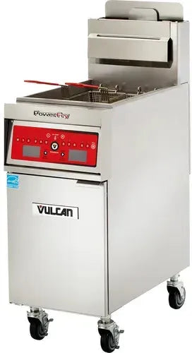 Vulcan - PowerFry5 51 - 90 lb. Gas Floor Model Full Pot Fryer with Solid State Controls for 65 lb Fryers - 1VK65AF