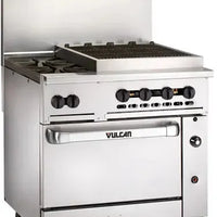 Vulcan - Restaurant Gas Range, with 2 Burners, 24" Charbroiler and Standard Oven - 36S-2B24CBP