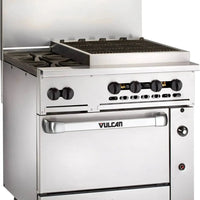 Vulcan - Restaurant Gas Range, with 2 Burners, 24" Charbroiler and Standard Oven - 36S-2B24CBP