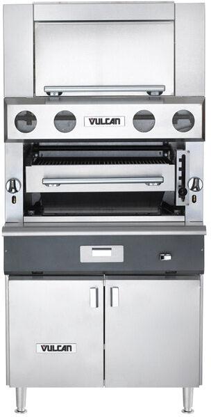 Vulcan - Upright Ceramic Broiler with Cabinet Base & Finishing Oven, 100,500 BTU - VBB1BF