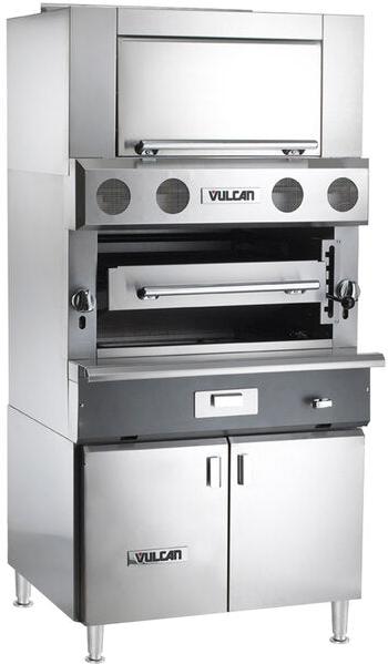 Vulcan - Upright Ceramic Broiler with Cabinet Base & Finishing Oven, 100,500 BTU - VBB1BF