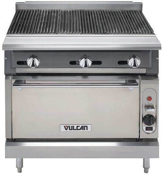Vulcan - V Series 36" Radiant Gas Floor Model Charbroiler with Standard Oven Base, 149,000 BTU - VCBB36S