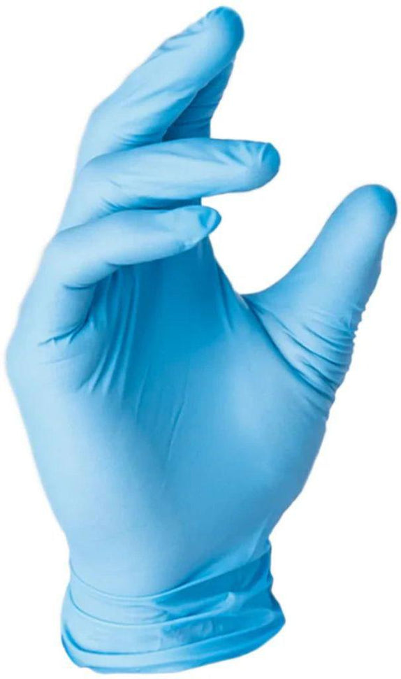 Wayne Safety - Rhino PF Medium Blue Nitrile Gloves, 100/bx - 352786