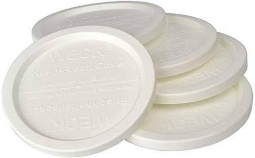 Weck Jars - 100 mm Large Keep Fresh White Cover #100, Pack of 5 - WK100-KFW