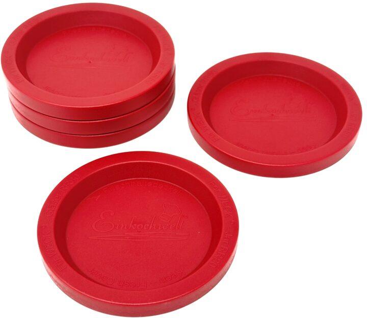 Weck Jars - 80 mm Medium Keep Fresh Red Cover #80, Pack of 5 - WK80-KFR
