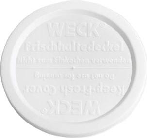 Weck Jars - 80 mm Medium Keep Fresh White Cover #80, Pack of 5 - WK80-KFW