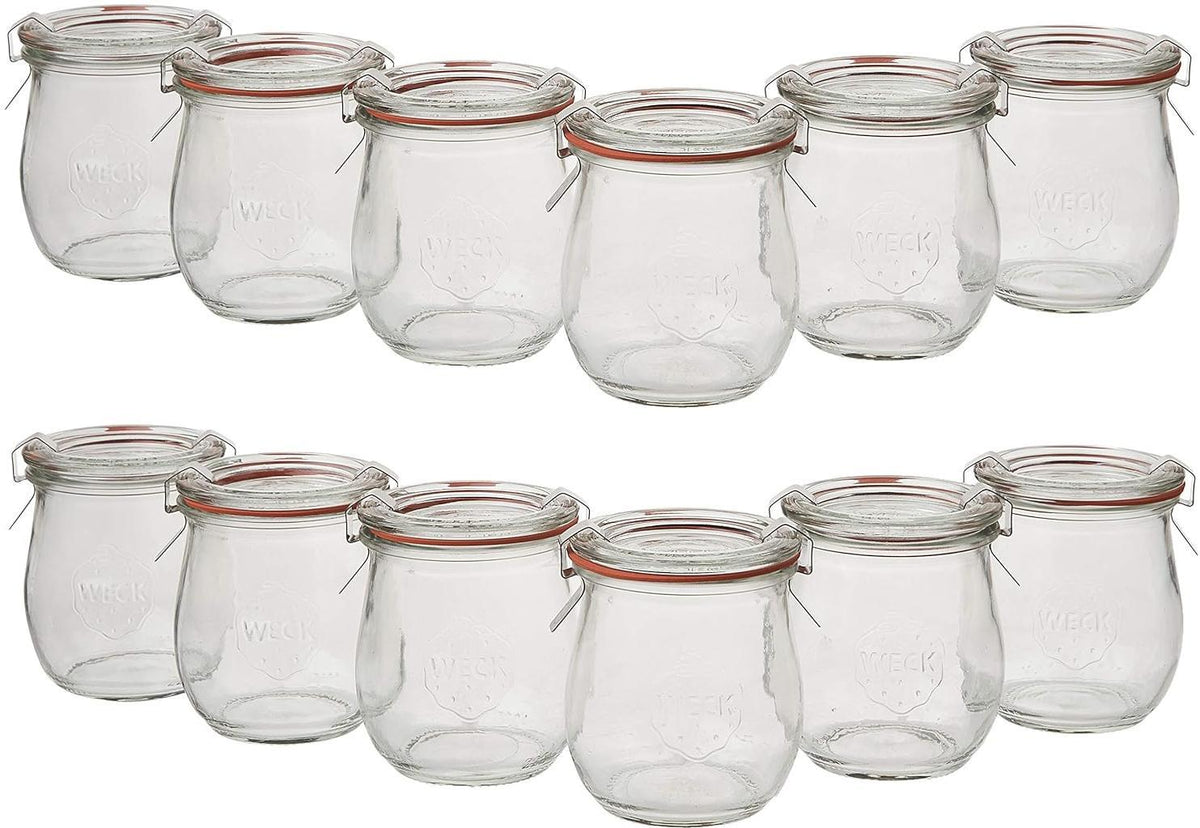 Weck Jars - Tulip Jar 220 ml, Pack of 12 - WK762-C