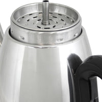 West Bend - 12-Cup Silver Classic Stainless Steel Electric Coffee Percolator with Heat Resistant Handle - 54159