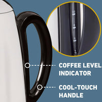 West Bend - 12-Cup Silver Classic Stainless Steel Electric Coffee Percolator with Heat Resistant Handle - 54159