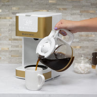 West Bend - 12-Cup White-Gold Hot & Iced Coffee Maker - CMWB12WG13