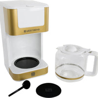 West Bend - 12-Cup White-Gold Hot & Iced Coffee Maker - CMWB12WG13