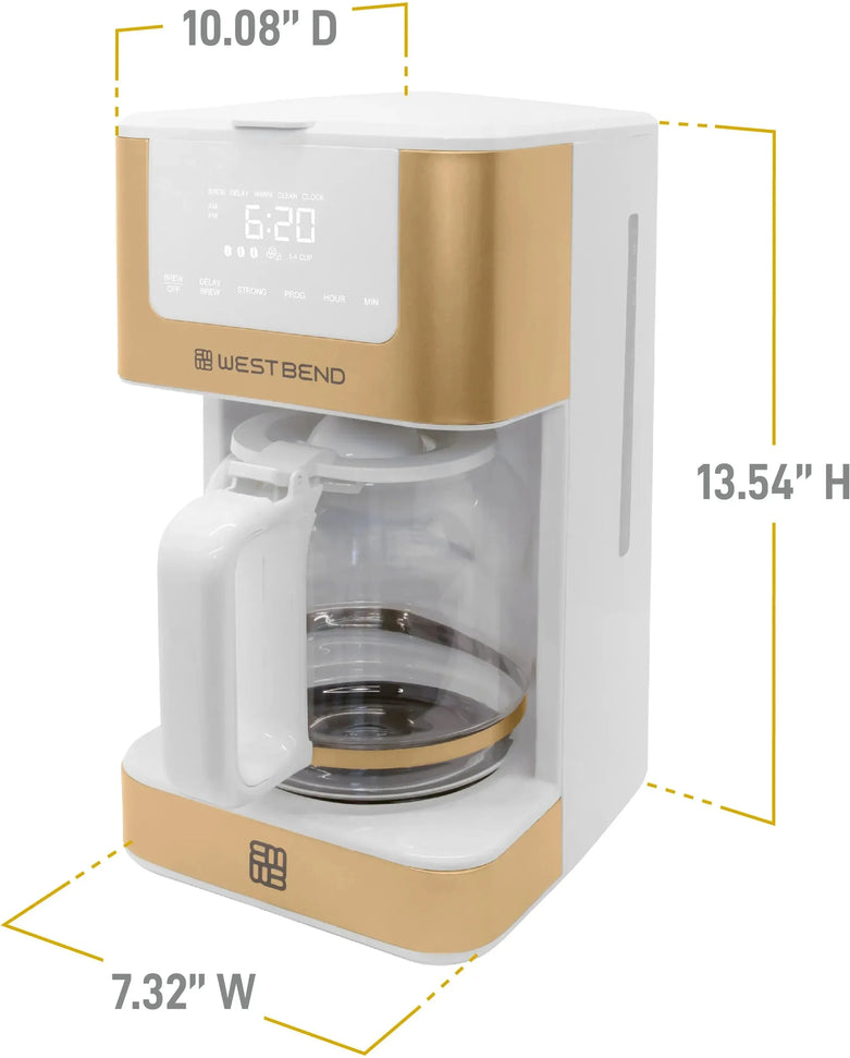 West Bend - 12-Cup White-Gold Hot & Iced Coffee Maker - CMWB12WG13