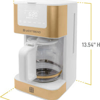 West Bend - 12-Cup White-Gold Hot & Iced Coffee Maker - CMWB12WG13
